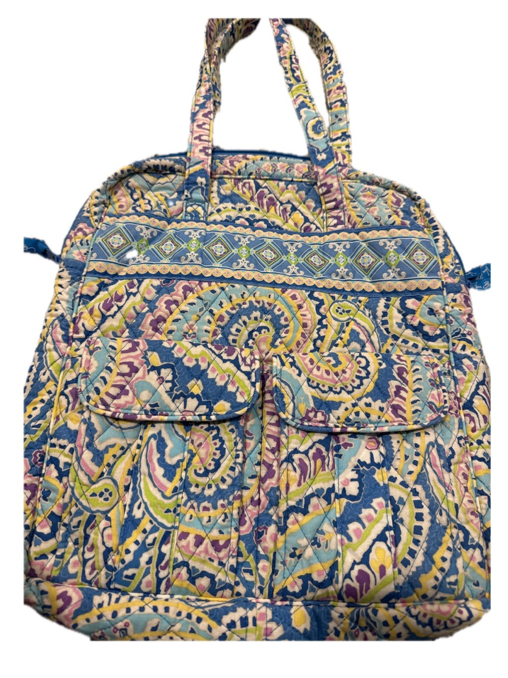 Vera Bradley Capri Blue Quilted Paisley Tall Computer Bag